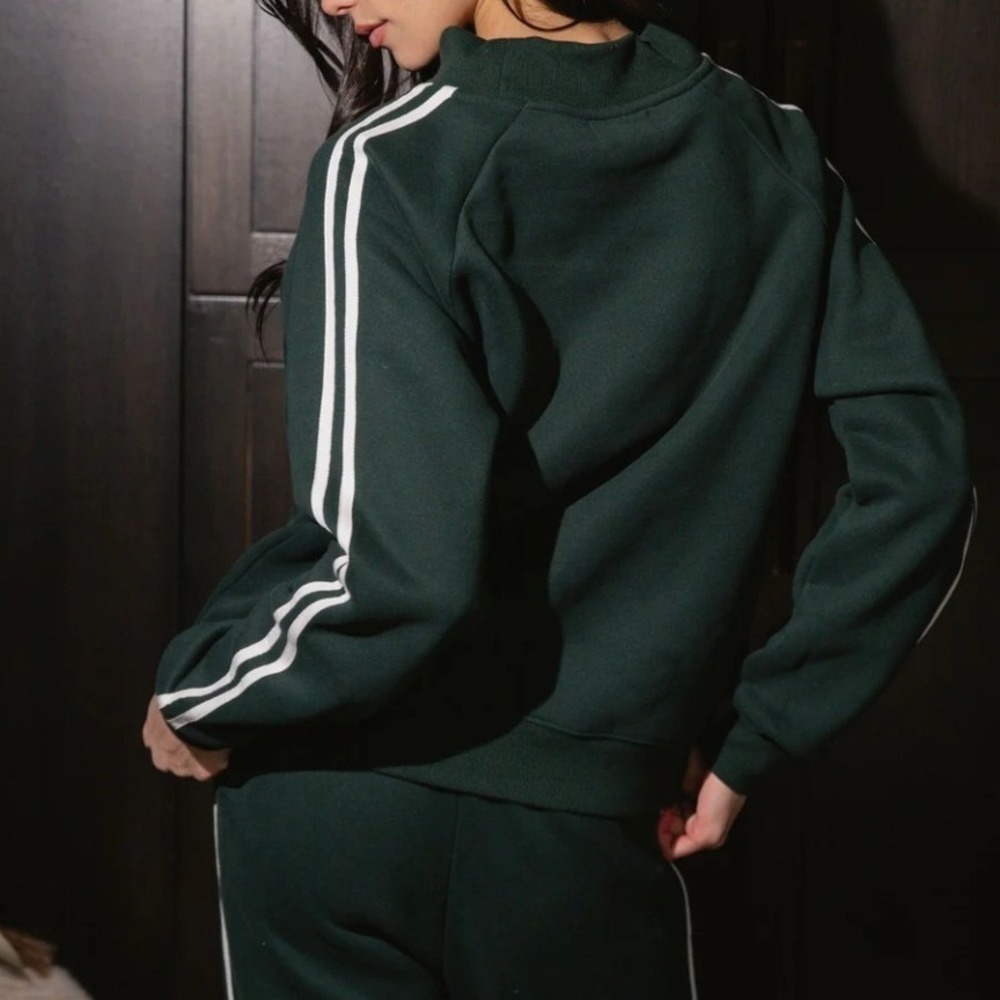Parke Sport Mockneck GREEN with White Stripes & PARKE Applique Letters - Picture 3 of 7